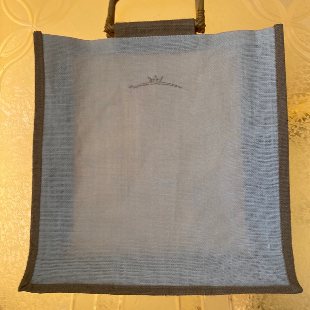 Vintage Beach Jute Tote , Made in India large size 16x16, Perfect Condition